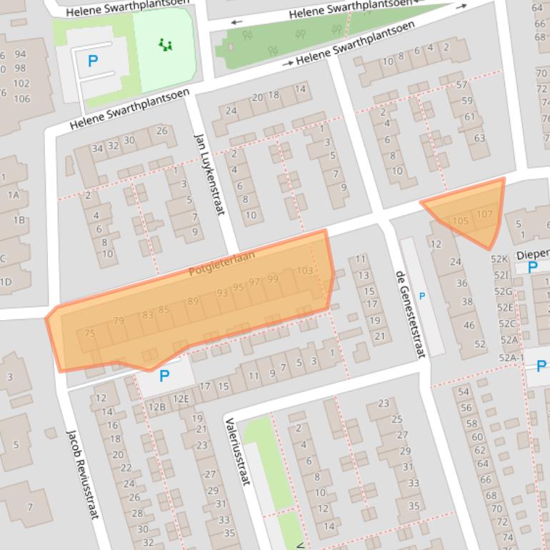 Kaart van postcodegebied 2394VD.