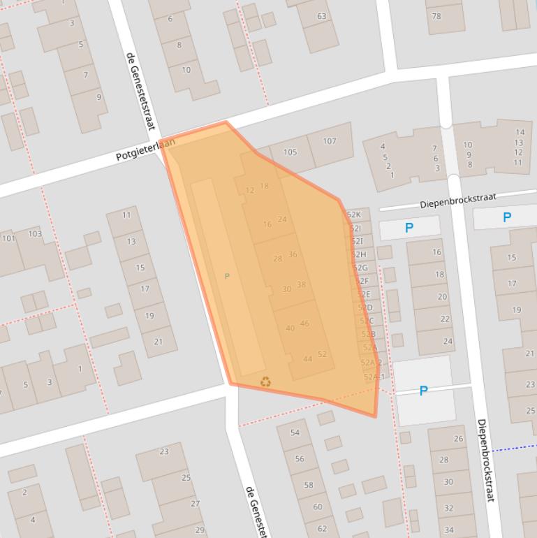 Kaart van postcodegebied 2394XP.