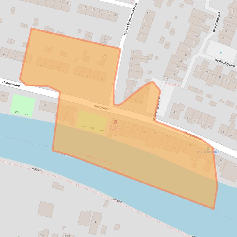 Kaart van postcodegebied 2396AC.