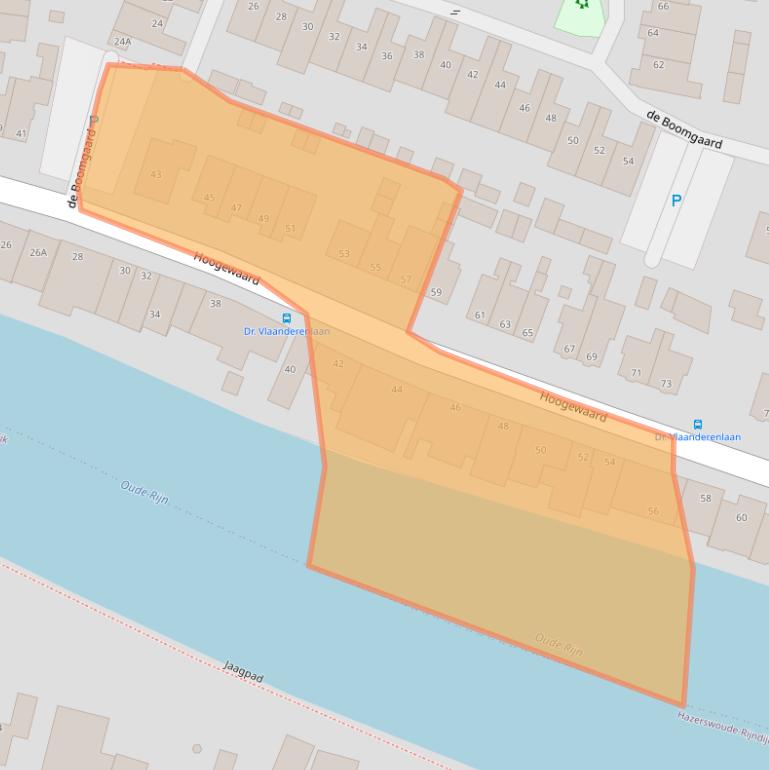 Kaart van postcodegebied 2396AD.