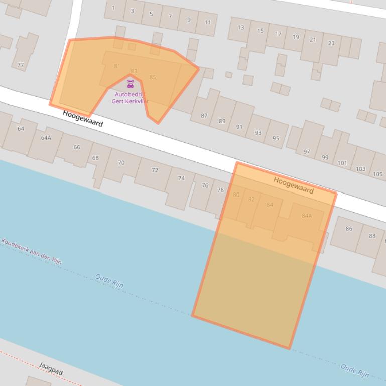 Kaart van postcodegebied 2396AH.