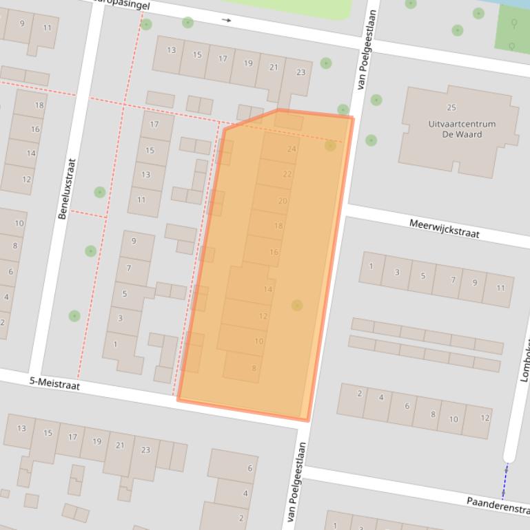 Kaart van postcodegebied 2396BD.