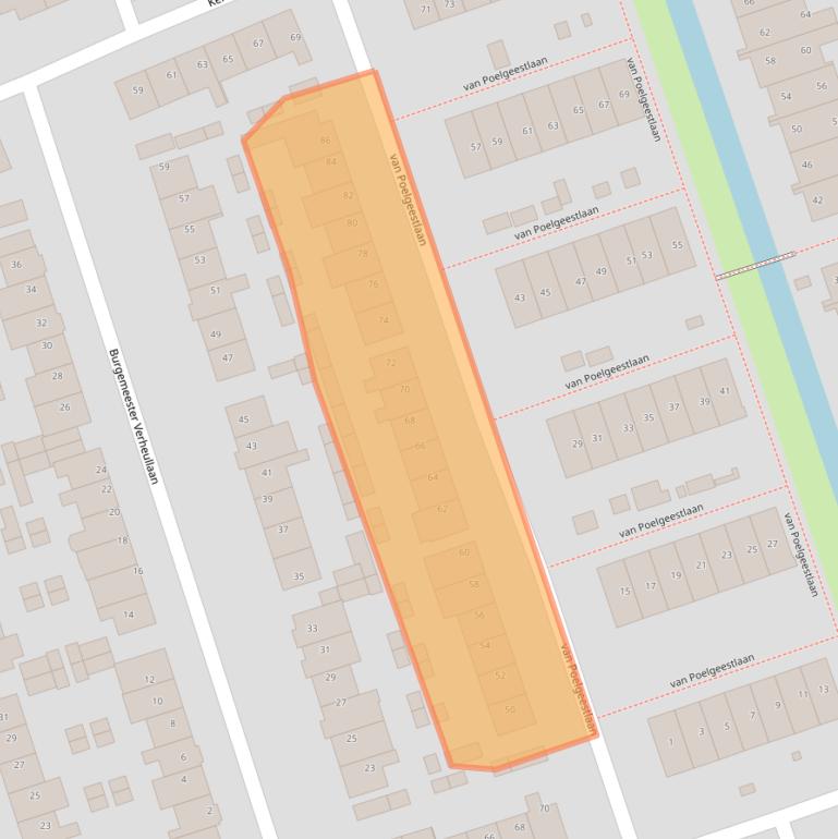 Kaart van postcodegebied 2396BG.