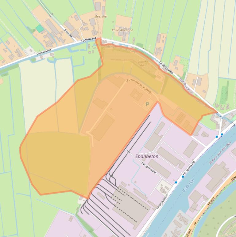 Kaart van postcodegebied 2396BH.