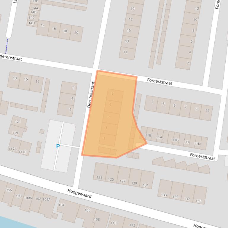 Kaart van postcodegebied 2396CA.