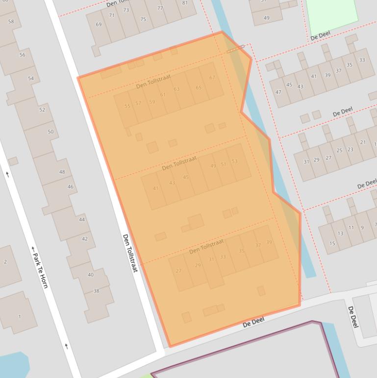 Kaart van postcodegebied 2396CC.