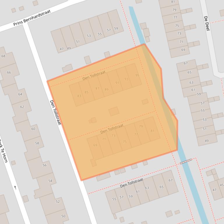 Kaart van postcodegebied 2396CD.