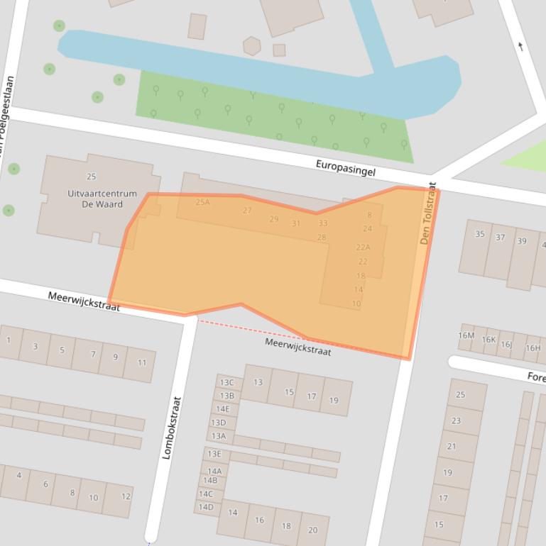 Kaart van postcodegebied 2396CG.