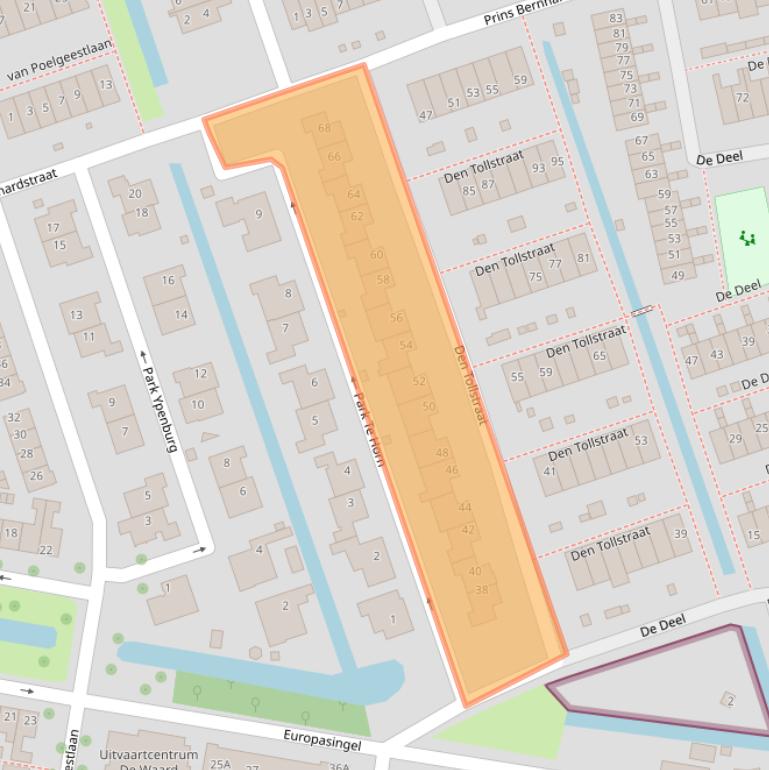 Kaart van postcodegebied 2396CH.