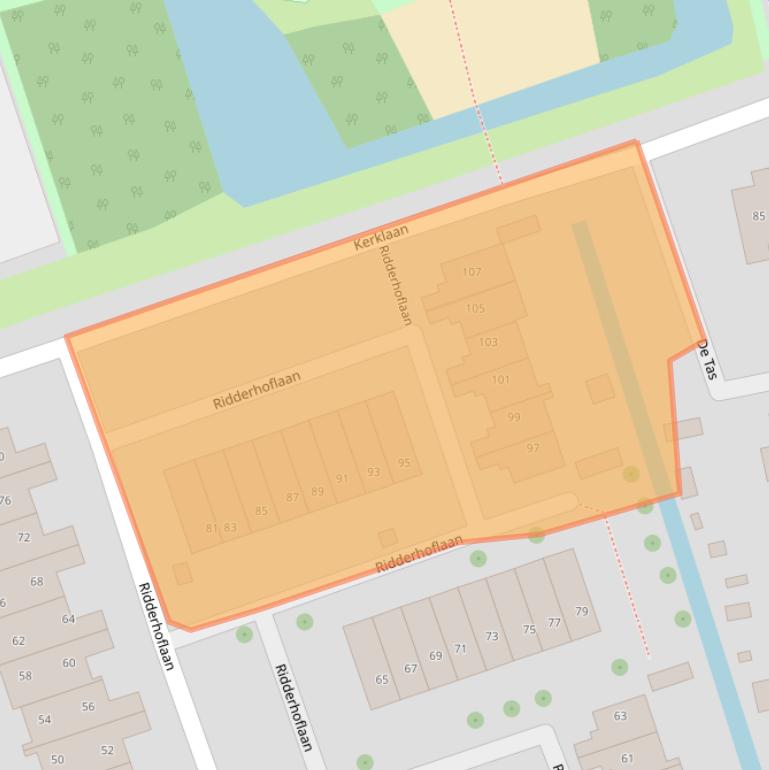 Kaart van postcodegebied 2396CL.