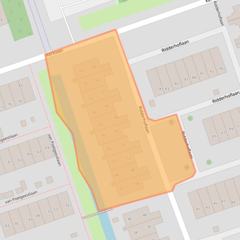 Kaart van postcodegebied 2396CN.