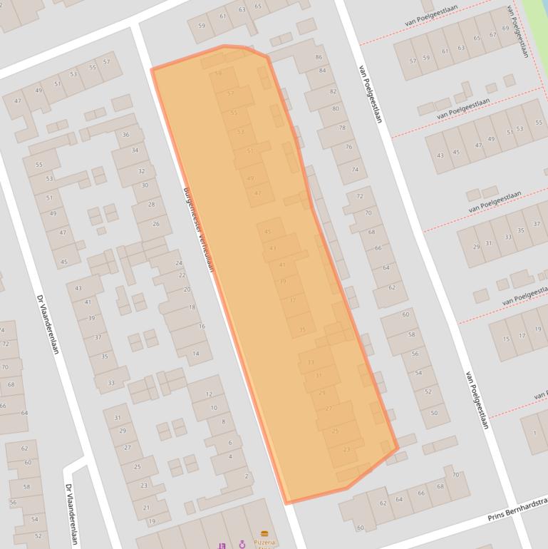 Kaart van postcodegebied 2396EP.