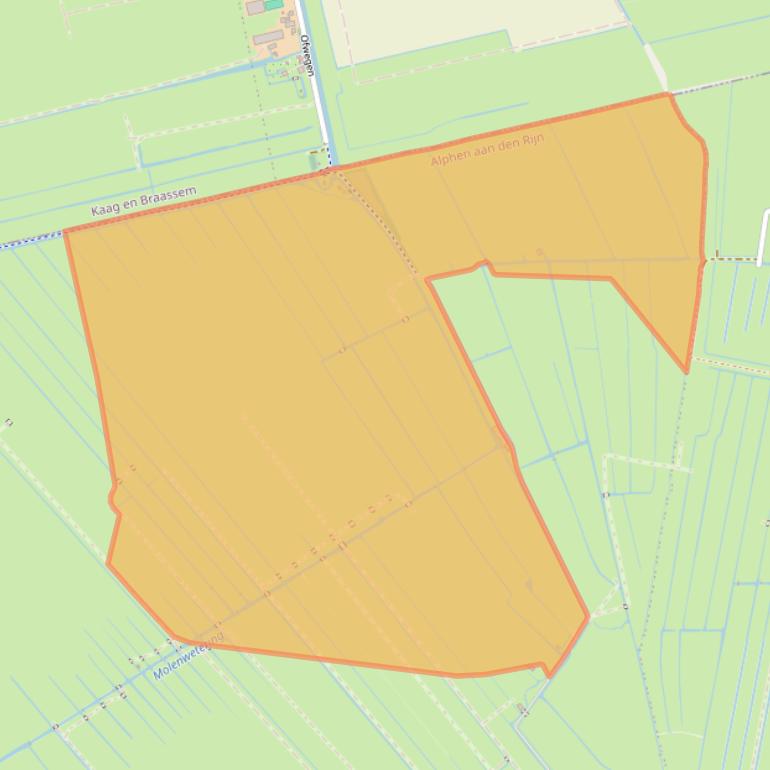 Kaart van postcodegebied 2396ET.