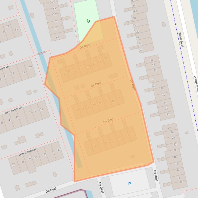 Kaart van postcodegebied 2396EV.
