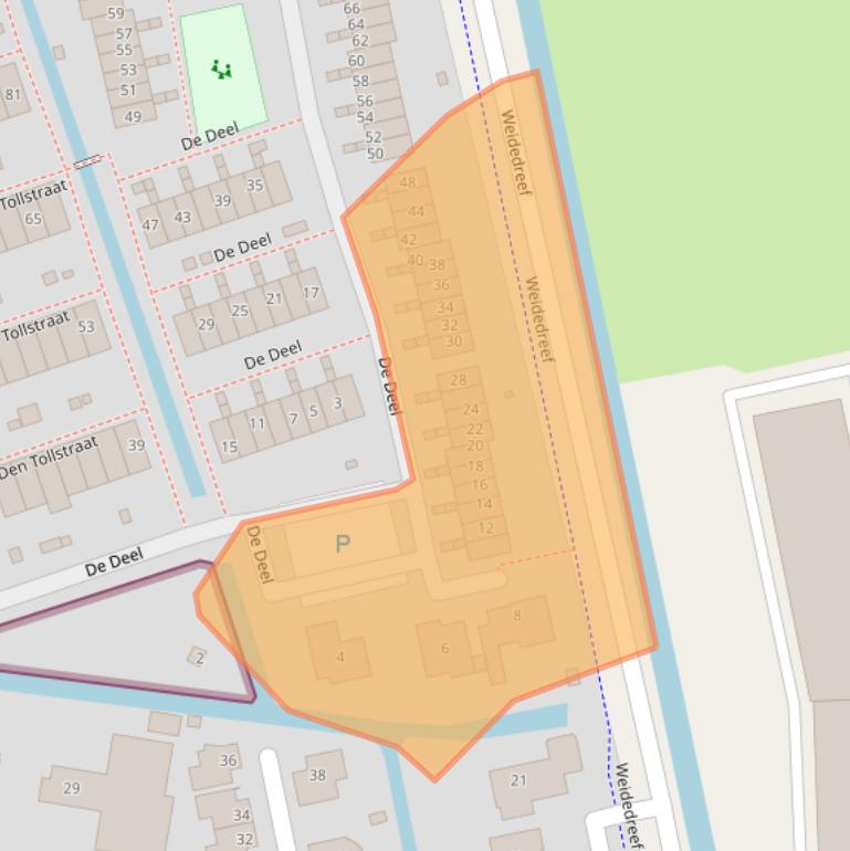 Kaart van postcodegebied 2396EX.