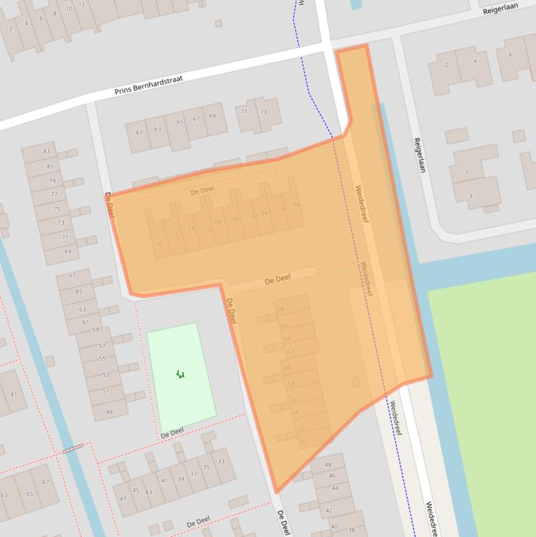 Kaart van postcodegebied 2396EZ.