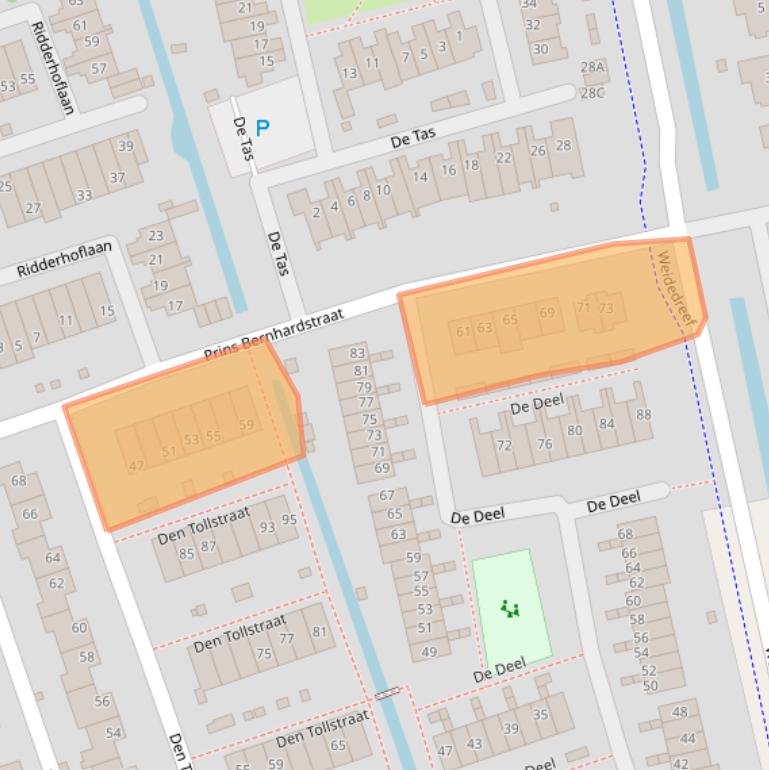 Kaart van postcodegebied 2396GC.