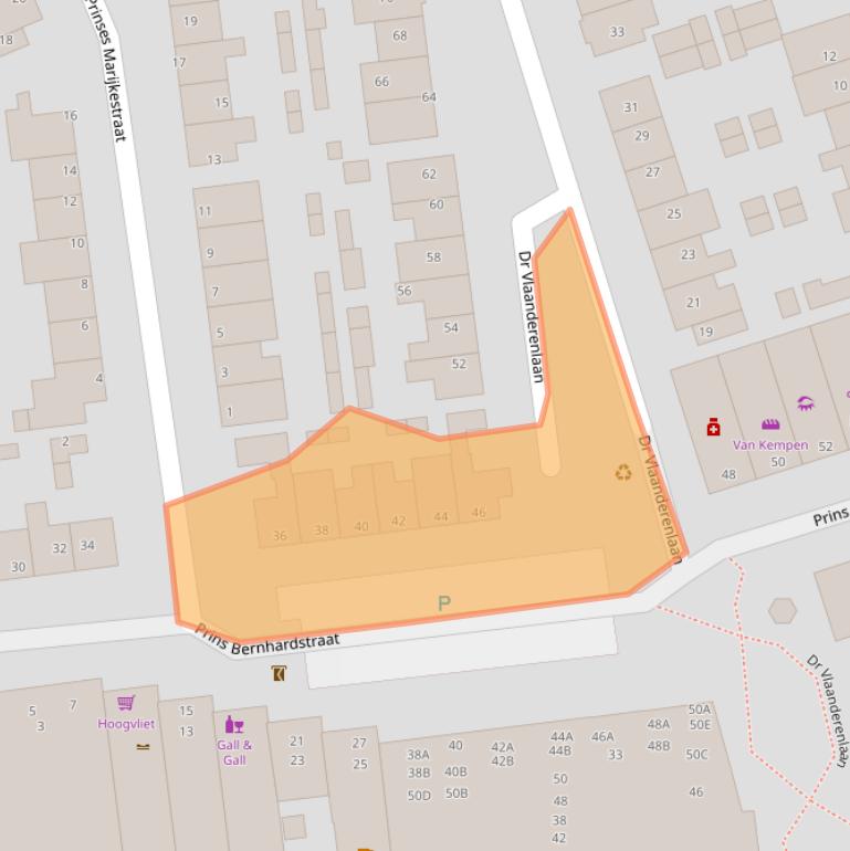 Kaart van postcodegebied 2396GL.