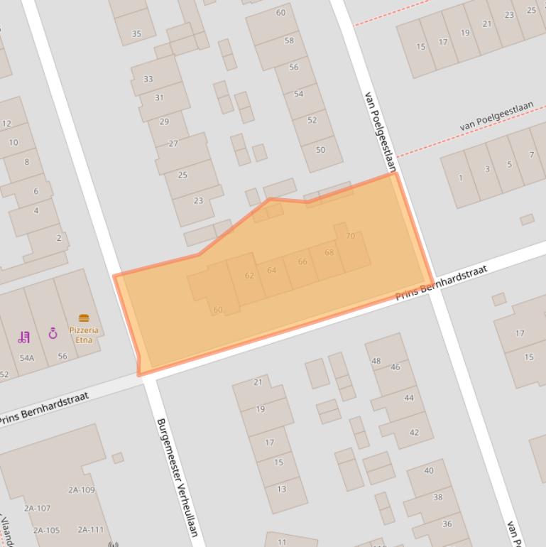 Kaart van postcodegebied 2396GN.