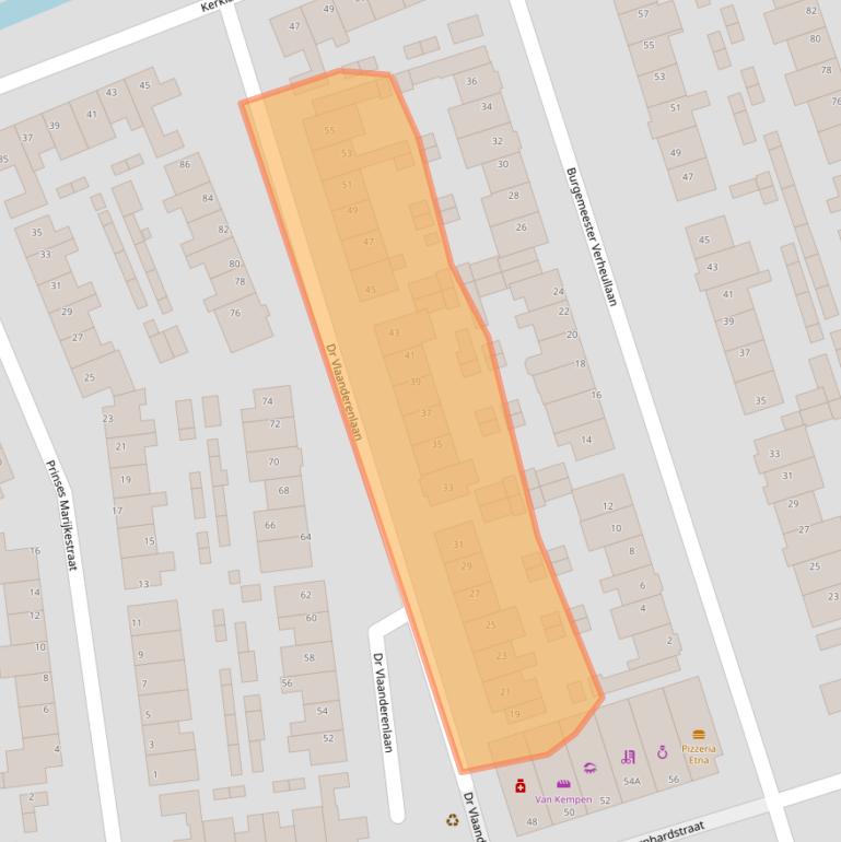 Kaart van postcodegebied 2396GV.