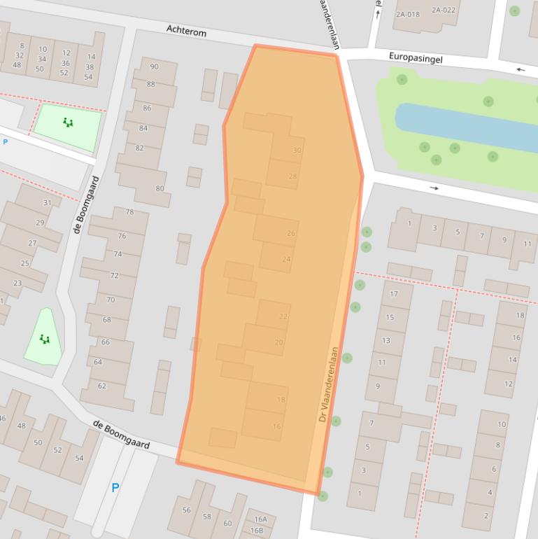 Kaart van postcodegebied 2396GW.