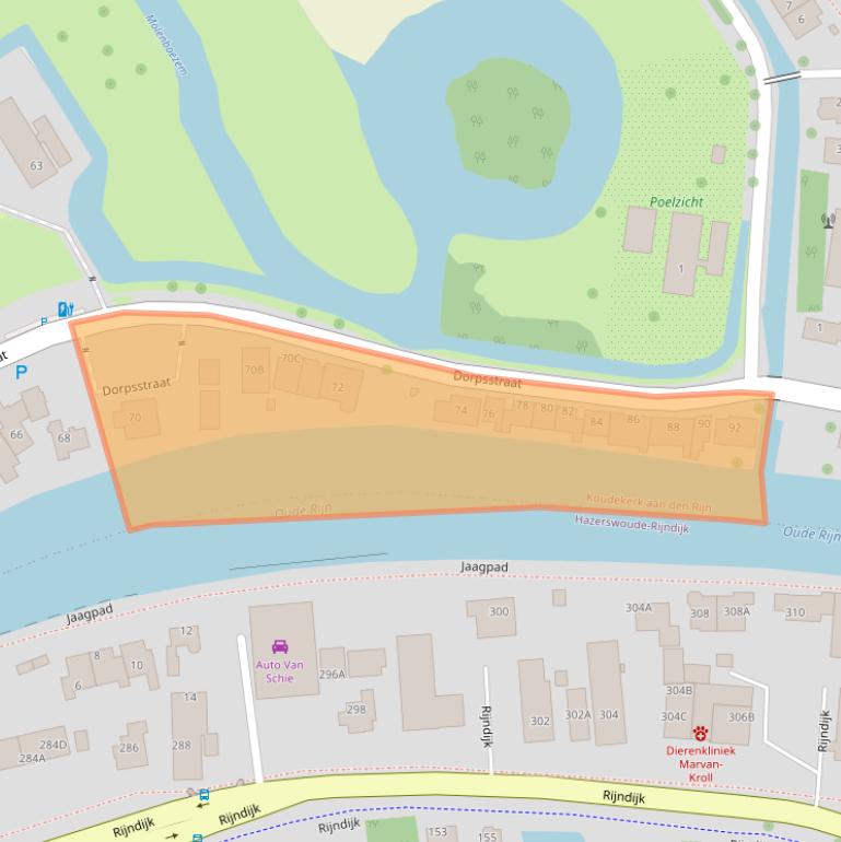 Kaart van postcodegebied 2396HE.