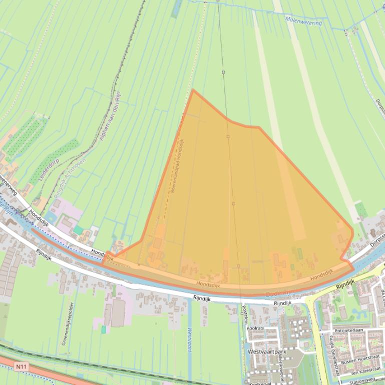 Kaart van postcodegebied 2396HK.