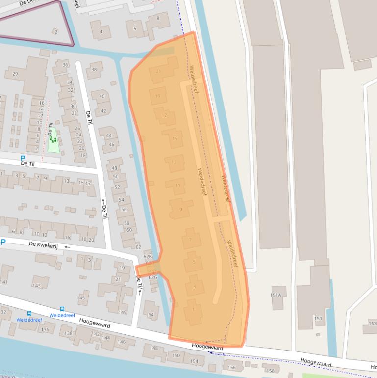 Kaart van postcodegebied 2396JA.