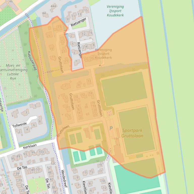 Kaart van postcodegebied 2396JB.