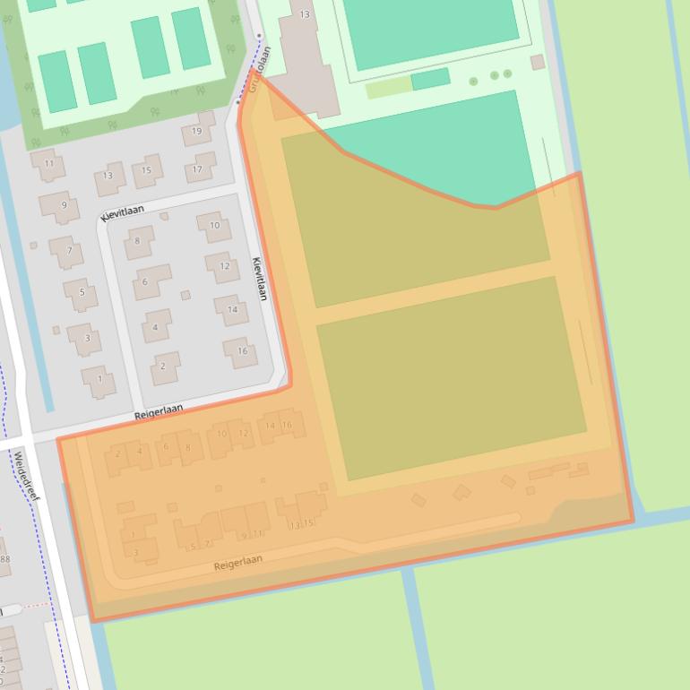 Kaart van postcodegebied 2396JD.