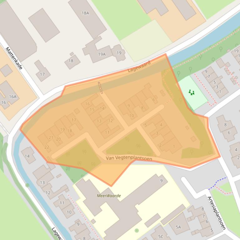 Kaart van postcodegebied 2396VK.