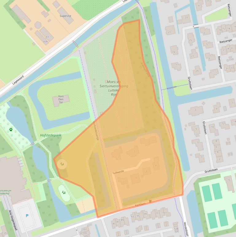 Kaart van postcodegebied 2396VL.