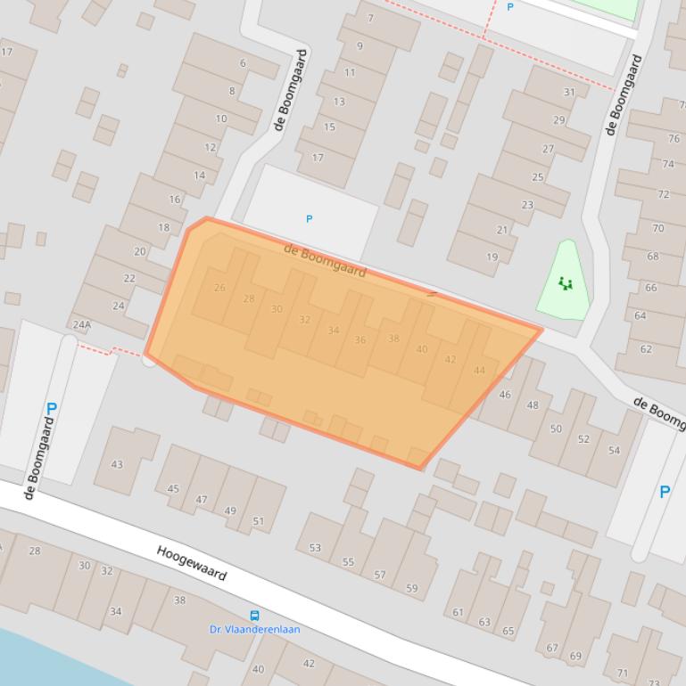 Kaart van postcodegebied 2396VS.