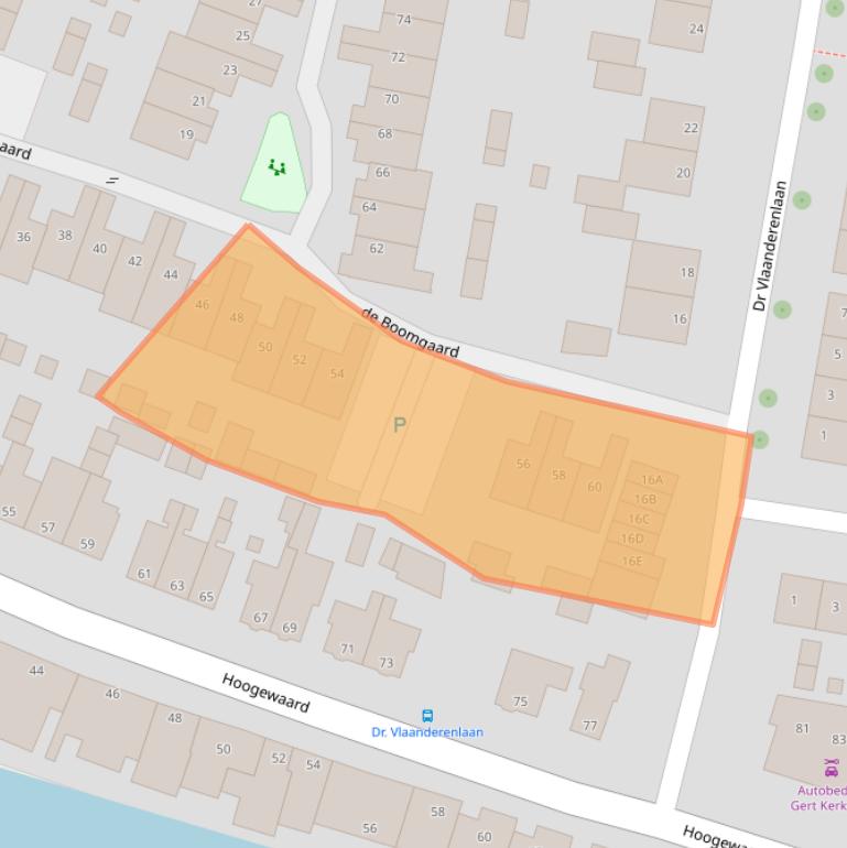 Kaart van postcodegebied 2396VT.