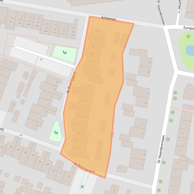 Kaart van postcodegebied 2396VV.