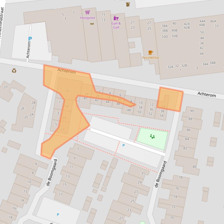 Kaart van postcodegebied 2396VX.