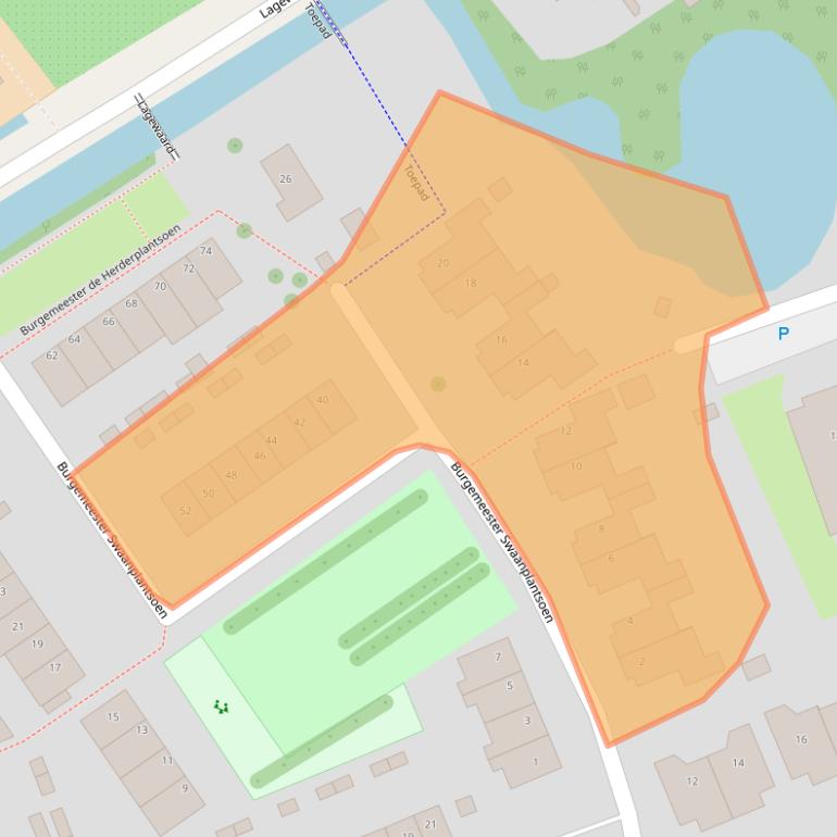 Kaart van postcodegebied 2396WP.