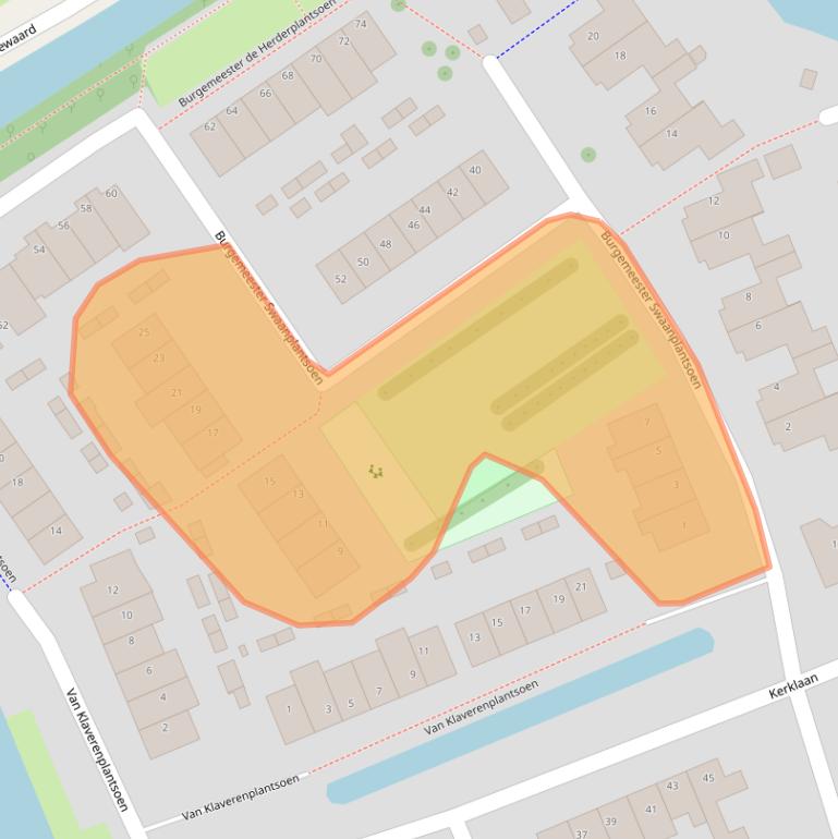 Kaart van postcodegebied 2396WR.