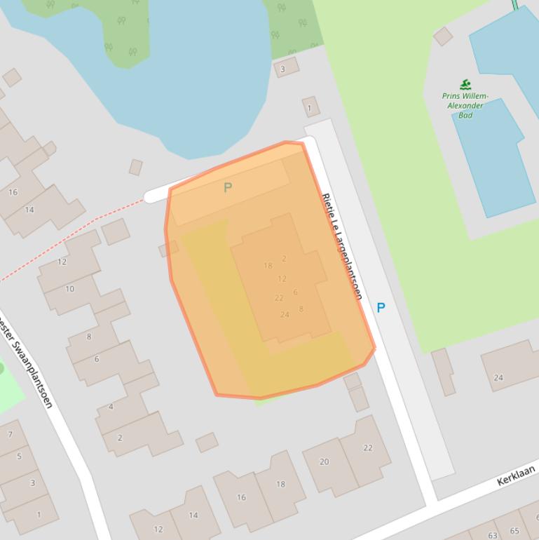 Kaart van postcodegebied 2396WT.