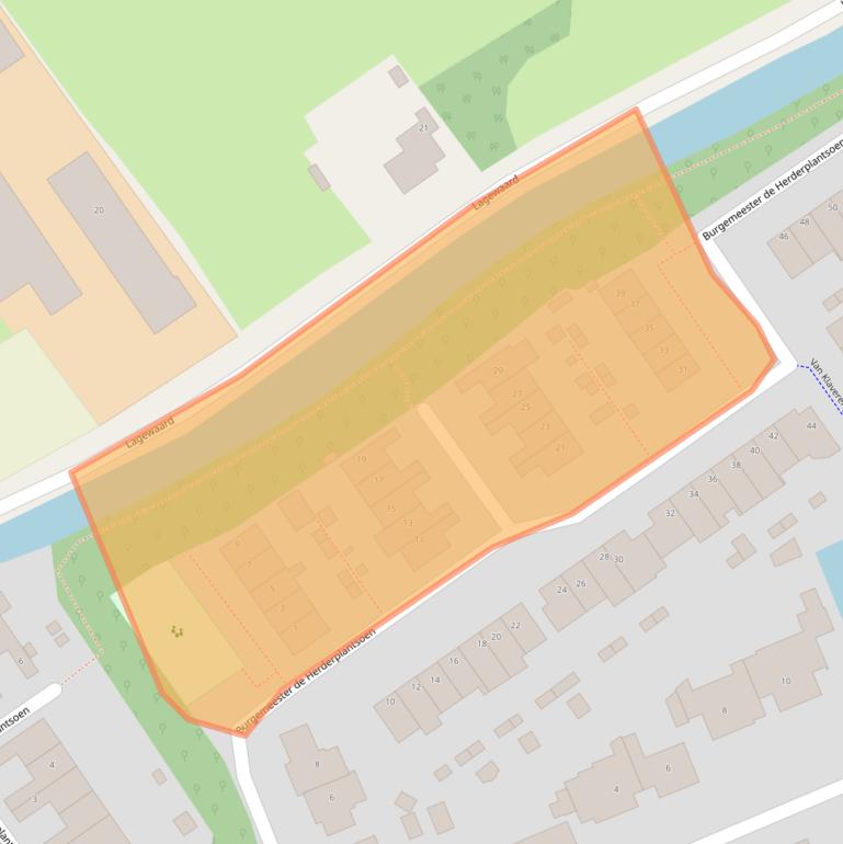 Kaart van postcodegebied 2396WX.