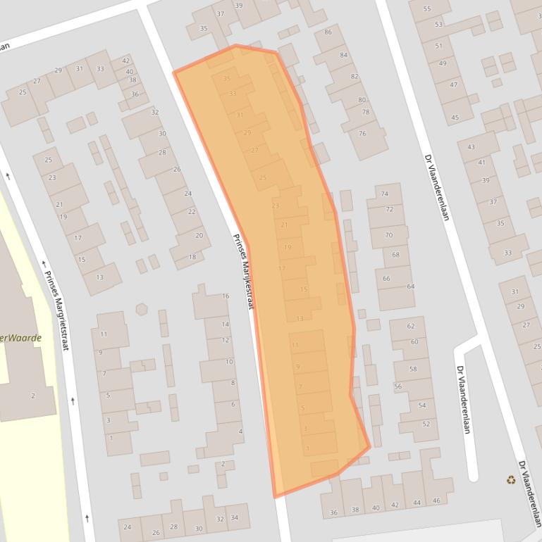 Kaart van postcodegebied 2396XA.