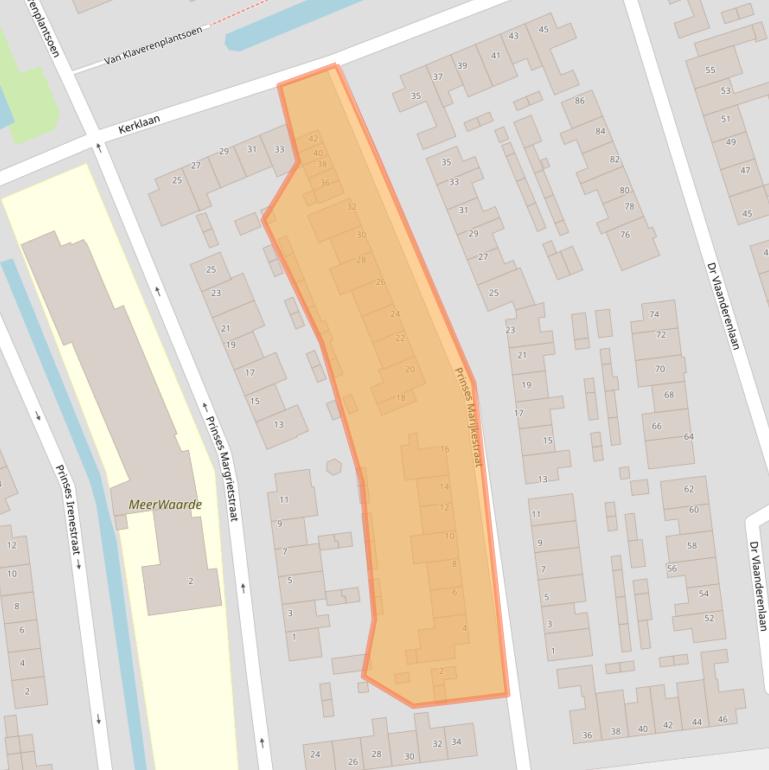 Kaart van postcodegebied 2396XB.