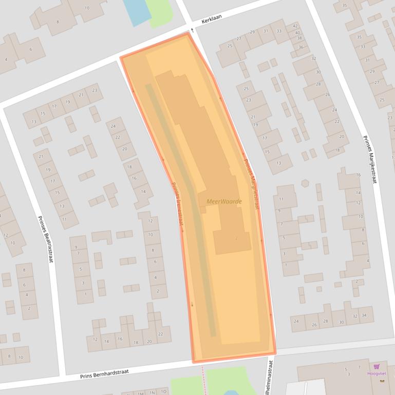 Kaart van postcodegebied 2396XD.