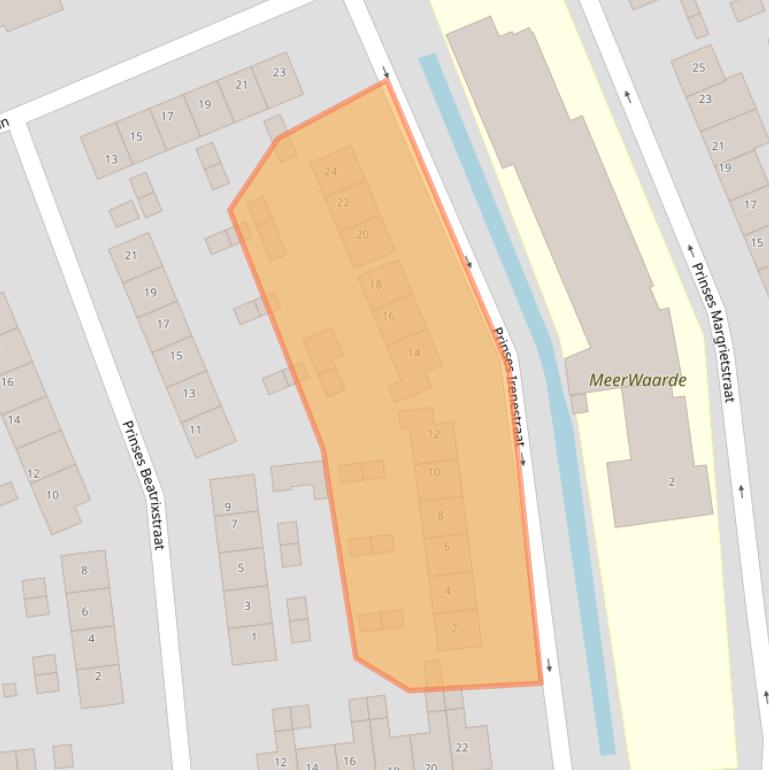 Kaart van postcodegebied 2396XE.