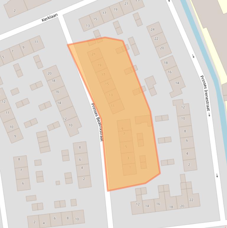 Kaart van postcodegebied 2396XG.