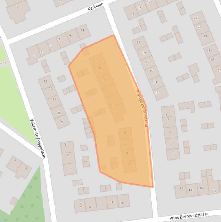 Kaart van postcodegebied 2396XH.