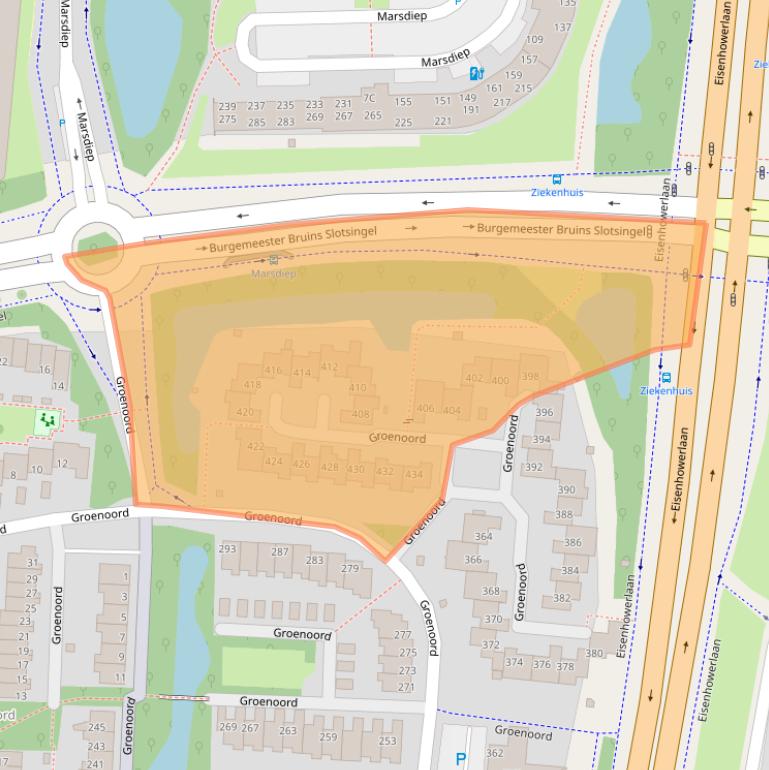 Kaart van postcodegebied 2401AP.