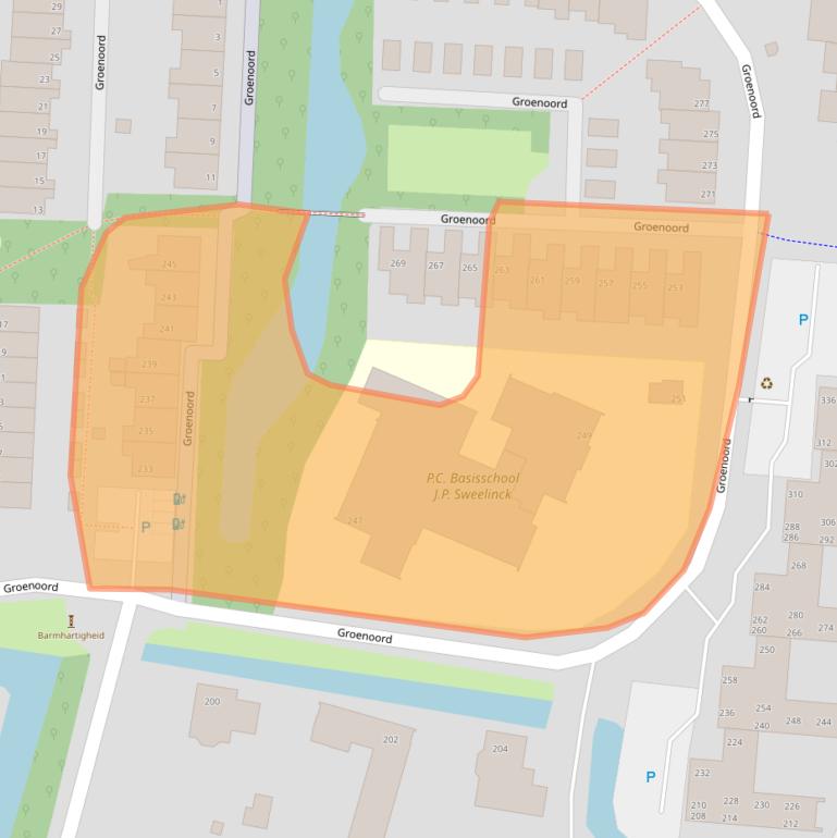 Kaart van postcodegebied 2401AR.
