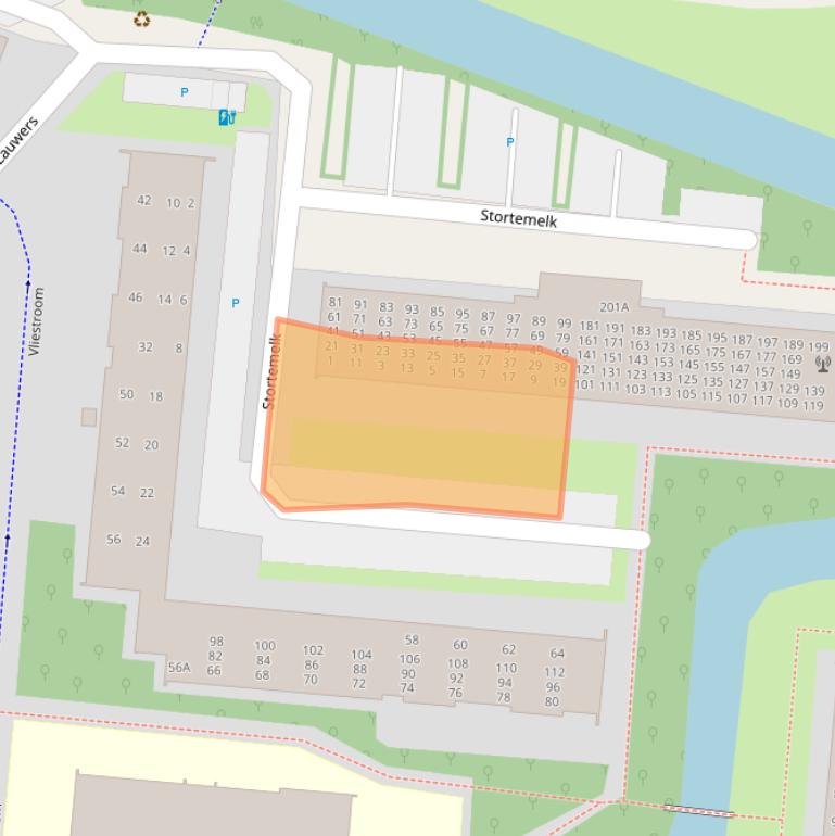 Kaart van postcodegebied 2401BT.