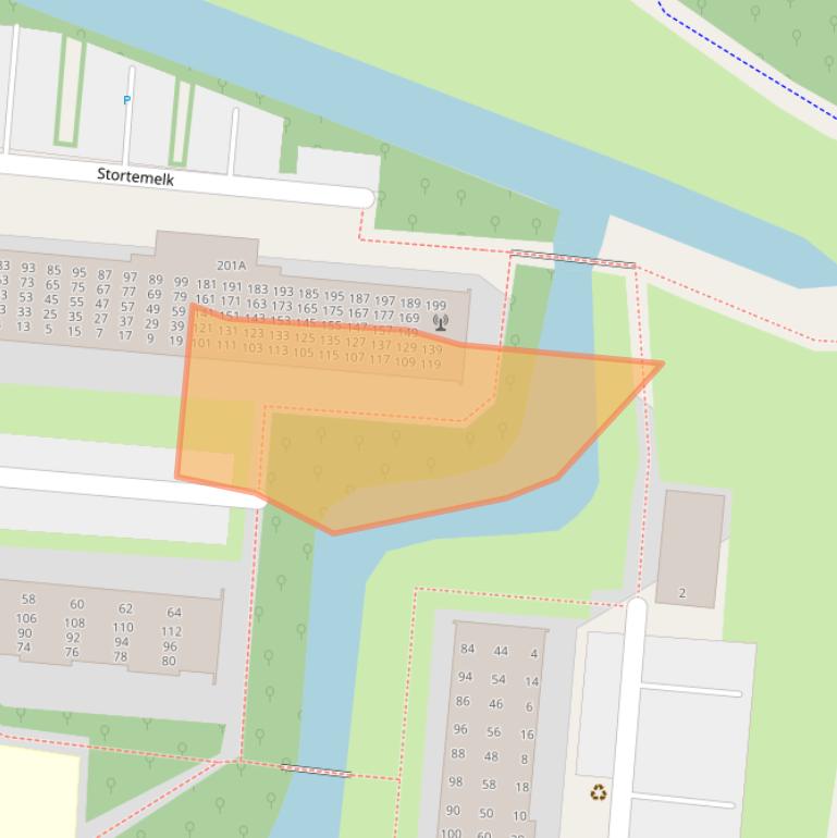 Kaart van postcodegebied 2401BW.